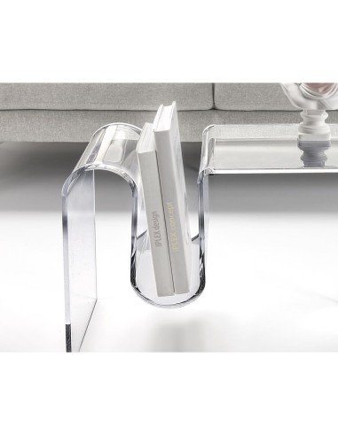 iPLEX Design - Curvy Tavolino Ausiliario in plexiglass - Trasparente - 57x44x30 cm