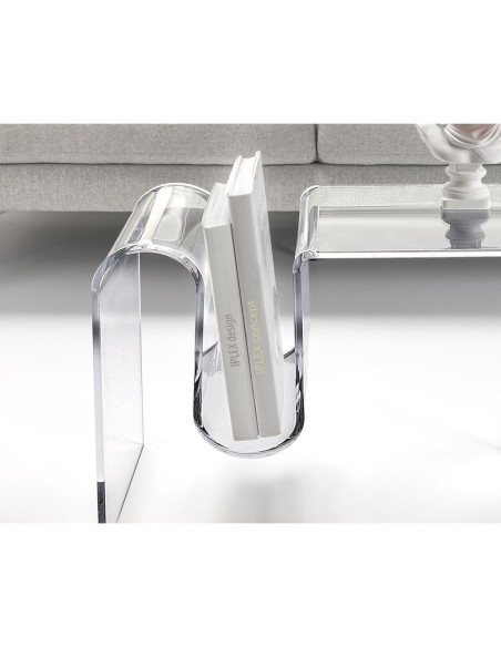 iPLEX Design - Curvy Tavolino Ausiliario in plexiglass - Trasparente - 57x44x30 cm