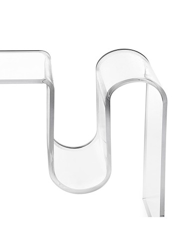 iPLEX Design - Curvy Tavolino Ausiliario in plexiglass - Trasparente - 57x44x30 cm