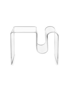 iPLEX Design - Curvy Tavolino Ausiliario in plexiglass - Trasparente - 57x44x30 cm