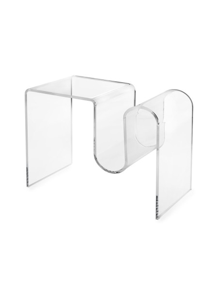 iPLEX Design - Curvy Tavolino Ausiliario in plexiglass - Trasparente - 57x44x30 cm