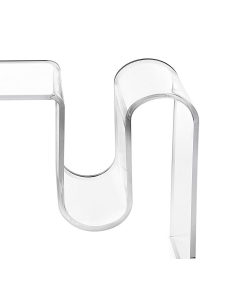 iPLEX Design - Curvy Tavolino Ausiliario in plexiglass - Trasparente - 57x44x30 cm