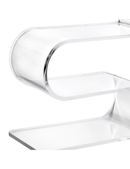 iPLEX Design - Curvy Ionica Mensola - Comodino in plexiglass - Trasparente - 33x34x15 cm