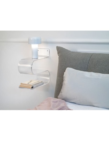 iPLEX Design - Curvy Ionica Mensola - Comodino in plexiglass - Trasparente - 33x34x15 cm