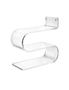 iPLEX Design - Curvy Ionica Mensola - Comodino in plexiglass - Trasparente - 33x34x15 cm
