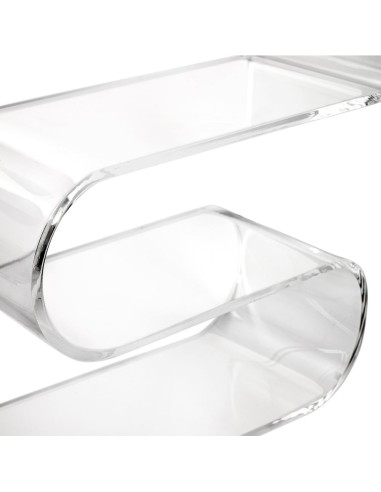 iPLEX Design - Curvy Ionica Mensola - Comodino in plexiglass - Trasparente - 33x34x15 cm