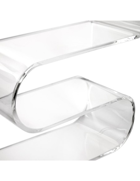 iPLEX Design - Curvy Ionica Mensola - Comodino in plexiglass - Trasparente - 33x34x15 cm