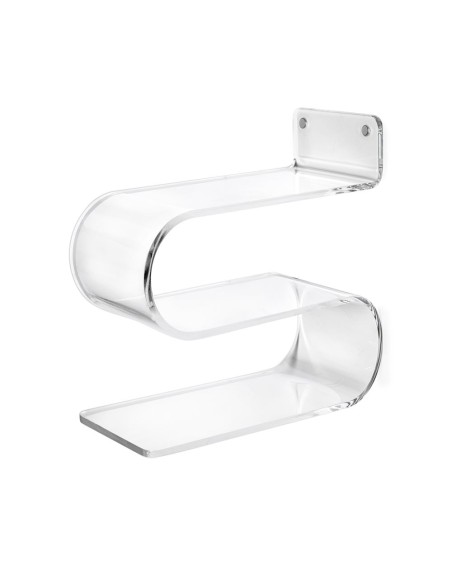 iPLEX Design - Curvy Ionica Mensola - Comodino in plexiglass - Trasparente - 33x34x15 cm
