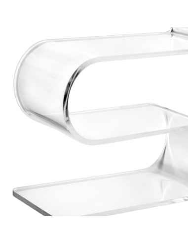 iPLEX Design - Curvy Ionica Mensola - Comodino in plexiglass - Trasparente - 33x34x15 cm