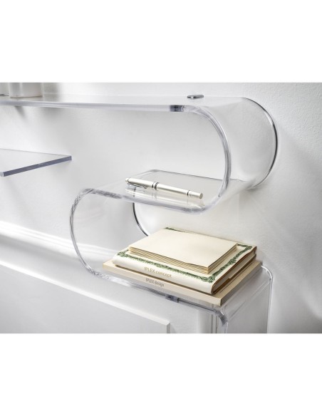 iPLEX Design - Curvy Corinzia Consolle in plexiglass - Trasparente - 76x40,5x15 cm
