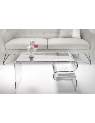 iPLEX Design - Curvy Coffee Table in plexiglass - Trasparente - 76x42x40 cm