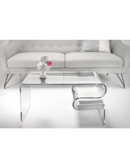 iPLEX Design - Curvy Coffee Table in plexiglass - Trasparente - 76x42x40 cm