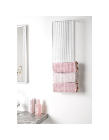iPLEX Design - Clio Portasciugamani Vertic.Da Muro Plisse' in plexiglass - Trasparente - 25x76x13 cm
