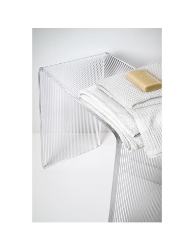 iPLEX Design - Clio Sgabello Plisse' in plexiglass - Trasparente - 41x46x22 cm