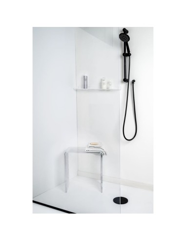 iPLEX Design - Clio Sgabello Plisse' in plexiglass - Trasparente - 41x46x22 cm