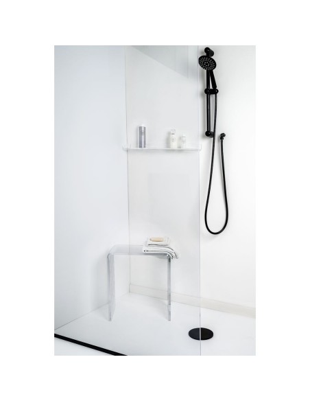 iPLEX Design - Clio Sgabello Plisse' in plexiglass - Trasparente - 41x46x22 cm