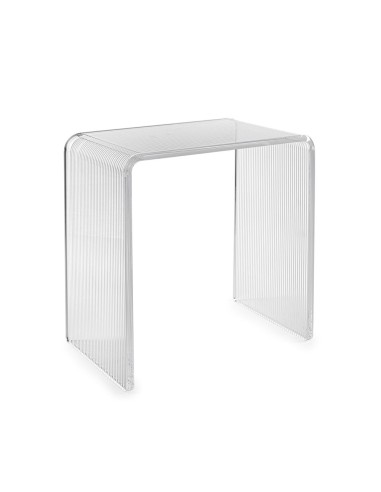 iPLEX Design - Clio Sgabello Plisse' in plexiglass - Trasparente - 41x46x22 cm