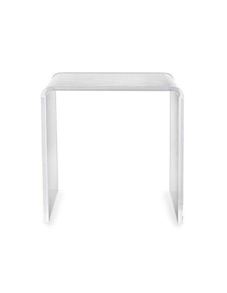 iPLEX Design - Clio Sgabello Plisse' in plexiglass - Trasparente - 41x46x22 cm