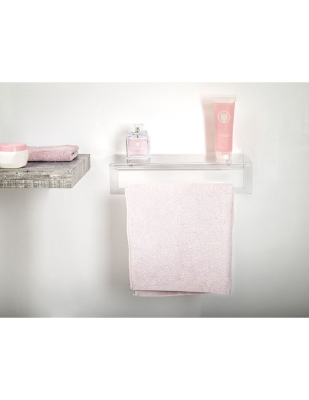 iPLEX Design - Clio Portasciugamano Small in plexiglass - Trasparente - 40x10x16 cm