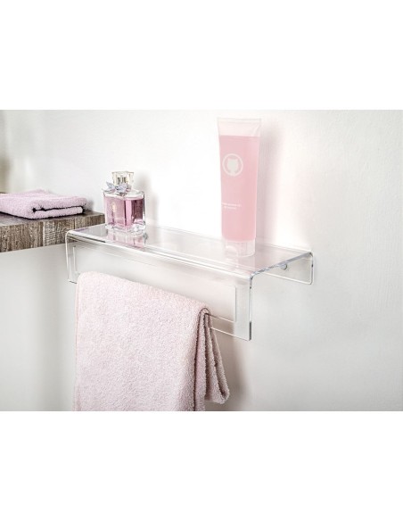 iPLEX Design - Clio Portasciugamano Small in plexiglass - Trasparente - 40x10x16 cm