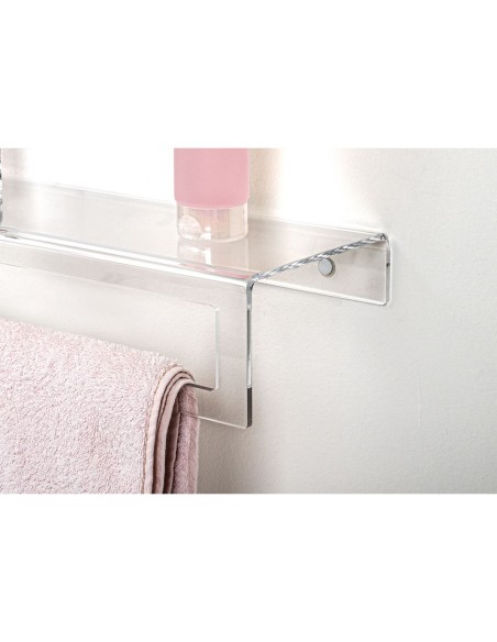 iPLEX Design - Clio Portasciugamano Small in plexiglass - Trasparente - 40x10x16 cm