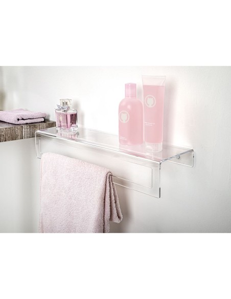 iPLEX Design - Clio Portasciugamano Big in plexiglass - Trasparente - 55x10x16 cm
