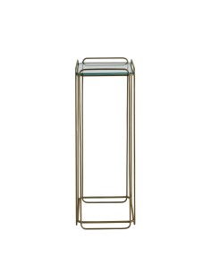 Blanc D' Ivoire - Trespolo Anatole vetro e metallo finitura ottone dorato cm 26x26x70 h