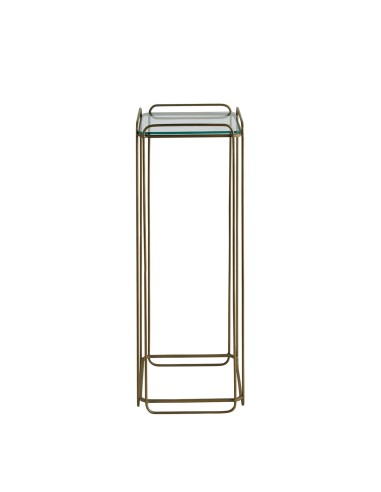 Blanc D' Ivoire - Trespolo Anatole vetro e metallo finitura ottone dorato cm 26x26x70 h
