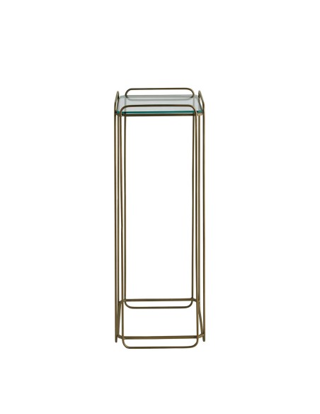 Blanc D' Ivoire - Trespolo Anatole vetro e metallo finitura ottone dorato cm 26x26x70 h