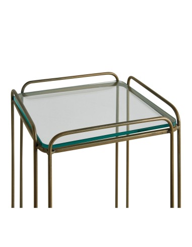 Blanc D' Ivoire - Trespolo Anatole vetro e metallo finitura ottone dorato cm 26x26x70 h