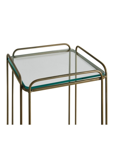 Blanc D' Ivoire - Trespolo Anatole vetro e metallo finitura ottone dorato cm 26x26x70 h
