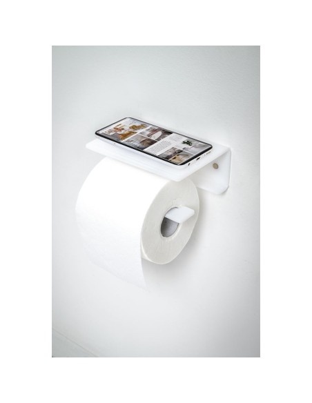 iPLEX Design - Clio Portarotolo White in plexiglass - bianco - 15x6,5x11 cm