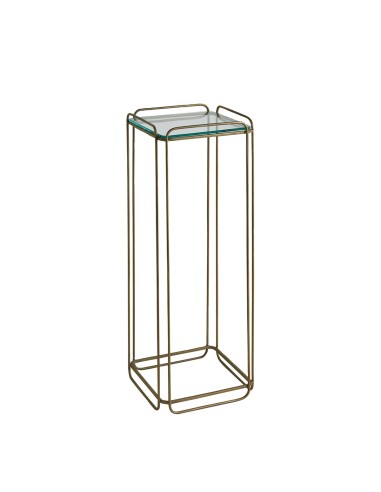 Blanc D' Ivoire - Trespolo Anatole vetro e metallo finitura ottone dorato cm 26x26x70 h