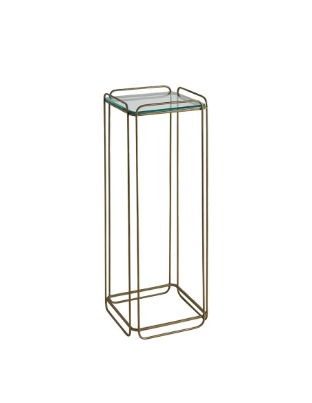 Blanc D' Ivoire - Trespolo Anatole vetro e metallo finitura ottone dorato cm 26x26x70 h