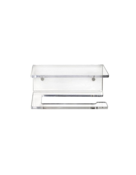 iPLEX Design - Clio Portarotolo in plexiglass - Trasparente - 15x6,5x11 cm