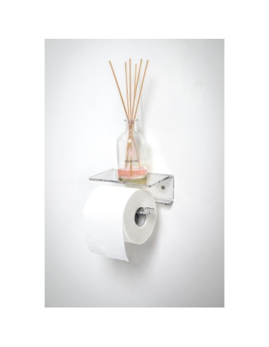 iPLEX Design - Clio Portarotolo in plexiglass - Trasparente - 15x6,5x11 cm