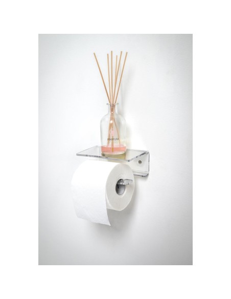 iPLEX Design - Clio Portarotolo in plexiglass - Trasparente - 15x6,5x11 cm