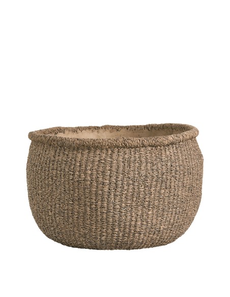 Blanc D' Ivoire - Cache-pot Cika in cemento beige effetto sacco cm 39x37x24 h