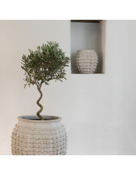 Blanc D' Ivoire - Cache-pot Cleia in cemento grigio chiaro dia. 37,5x37 h