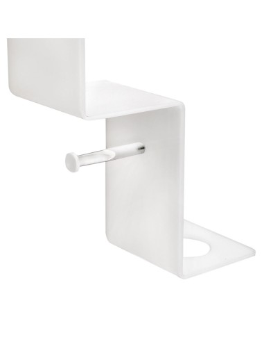 iPLEX Design - Clio Mensola Rotolo E Scopino 1 White in plexiglass - bianco - 30,5x38x15 cm