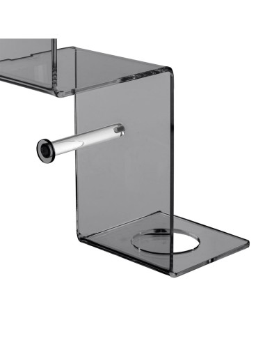 iPLEX Design - Clio Mensola Rotolo E Scopino 1 Fume' in plexiglass - fumè - 30,5x38x15 cm