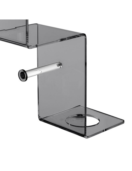 iPLEX Design - Clio Mensola Rotolo E Scopino 1 Fume' in plexiglass - fumè - 30,5x38x15 cm