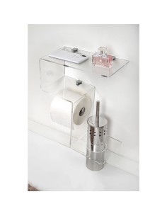 iPLEX Design - Clio Mensola Rotolo E Scopino 1 in plexiglass - Trasparente - 30,5x38x15 cm 2