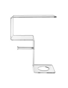 iPLEX Design - Clio Mensola Rotolo E Scopino 1 in plexiglass - Trasparente - 30,5x38x15 cm