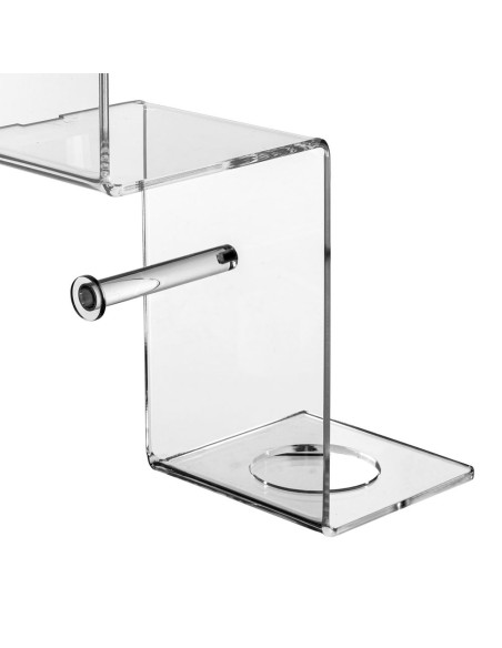 iPLEX Design - Clio Mensola Rotolo E Scopino 1 in plexiglass - Trasparente - 30,5x38x15 cm