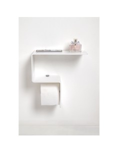 iPLEX Design - Clio Mensola Rotolo E Ripiano 2 White in plexiglass - bianco - 30,5x30,5x15 cm 2