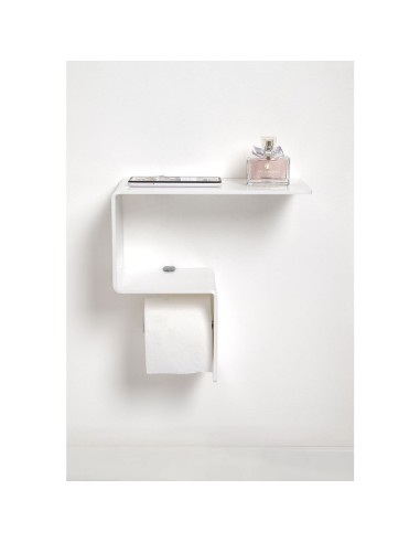 iPLEX Design - Clio Mensola Rotolo E Ripiano 2 White in plexiglass - bianco - 30,5x30,5x15 cm