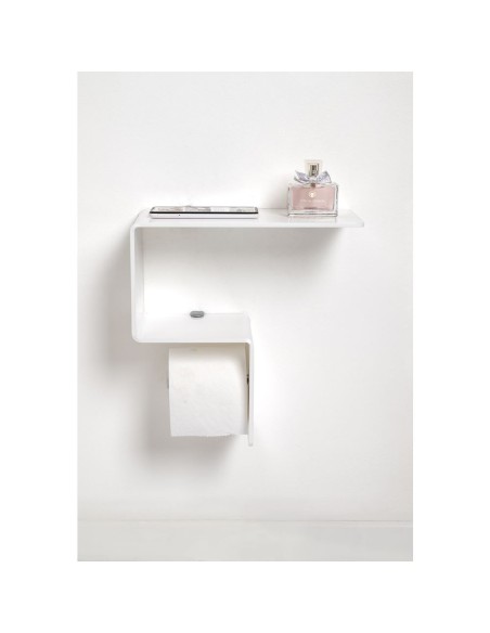 iPLEX Design - Clio Mensola Rotolo E Ripiano 2 White in plexiglass - bianco - 30,5x30,5x15 cm
