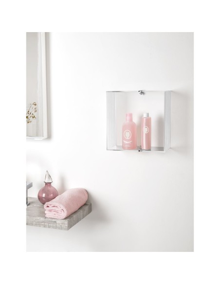 iPLEX Design - Clio Cubo Da Parete Plisse' in plexiglass - Trasparente - 30x30x15 cm