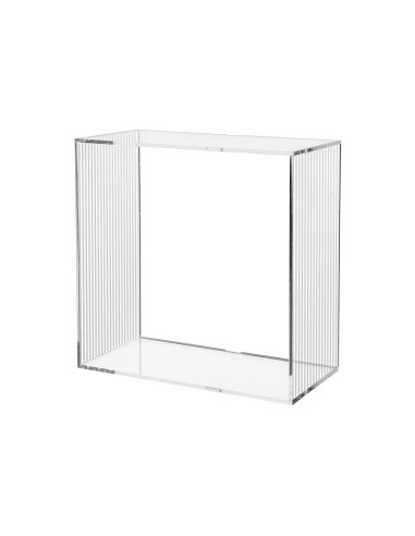 iPLEX Design - Clio Cubo Da Parete Plisse' in plexiglass - Trasparente - 30x30x15 cm